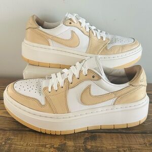 Nike Air Jordan 1 Elevate Low Beige Platform Shoes DH7004-102 Women's 7.5